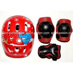 Защита + шлем, Red Возраст 3-6 лет, 7-14 лет, Красный