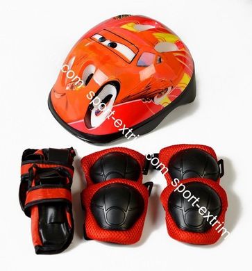 Комплект: Детские ролики LF Sport, Red р.30-34,35-38,39-42+защита+шлем., Красный