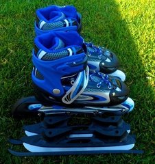 Ролики-коньки со сменными лезвиями Active Sport, Темно-синий