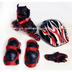 Комплект: Ролики Caromen sport Red + защита + шлем, Красный