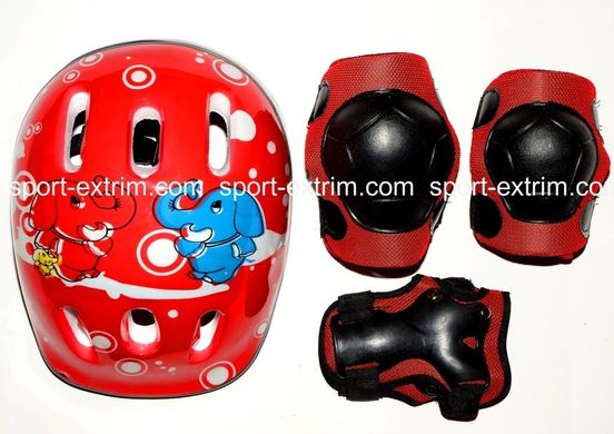 Комплект: Ролики Caromen sport Red + захист + шолом, Червоний