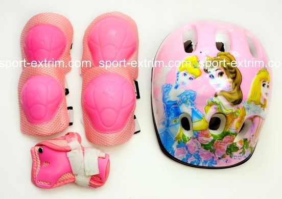 Комплект: Дитячі ролики LF Sport, Pink р.30-34,35-38 + захист + шолом., Рожевий