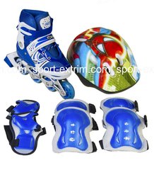 Комплект: Ролики Active Sport.Blue р.30-34, 35-38, 39-42 + защита + шлем, синий